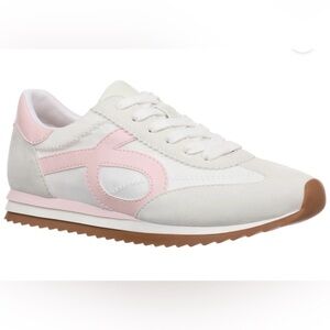 New On 34th Womens Madisonn Colorblock Sneakers Tan / Pink / Bone 5.5